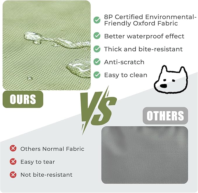 OUPEIWAWA Orthopedic Outdoor Waterproof Dog Beds for Medium Dogs, Washable Pet Bed with Egg Crate Foam Pet Bed Mat for Crate and Removable Oxford Fabric Cover,36"x 26", Dark Green