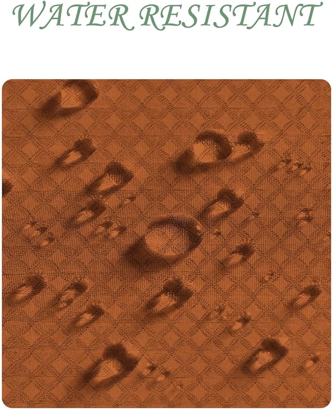 ggaimwf 72x78 Inch Solid Color Shower Curtain for Bathroom Waffle Bath Water Resistant Fabric Curtains Brown Modern Thick Shower Stall Curtain with Metal Hooks