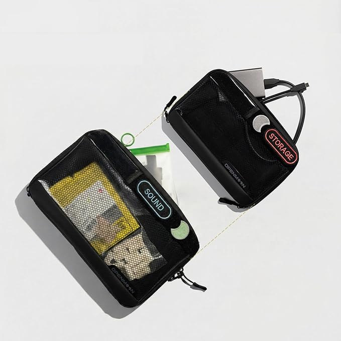 OPENMOON Translucent Storage Electronics & Camera Accessory Pouch - Cable Organizer Gear Accessories Pouch Travel Camera Essentials - M Thin Version