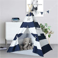 Ukadou Kids Teepee Tent for Boys Navy White Stripe Teepee Tent Indian Canvas Tents for Toddlers Indoor Playhouse Play Tent for Kids