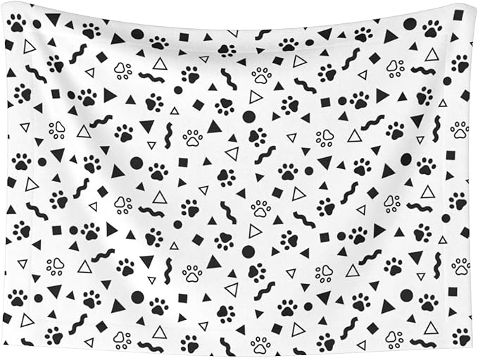ENSFTF Pet Blanket,Warming Ultra Soft Warming Mat for Indoor Pet Beds & Furniture Reversible Blanket Machine Washable 27.6 * 19.7Inch,Animal Footprints Pattern