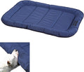 Warfort Durable Outdoor Dog Bed with Pillow Around Curling Sleep Fully Waterproof Indoor Cat Bed Crate Mat Stable Kennel Pad, for Pets (Blue, Medium(30x21in))
