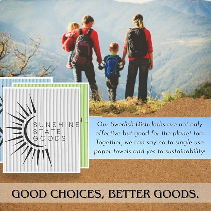 Sunshine State Goods Swedish Dishcloths for Kitchen - Ecofriendly Reusable Paper Towels, Biodegradable Dish Cloths - Cellulose Sponge Dish Cloths for Washing Dishes - 8 Pack (Christian Messages)