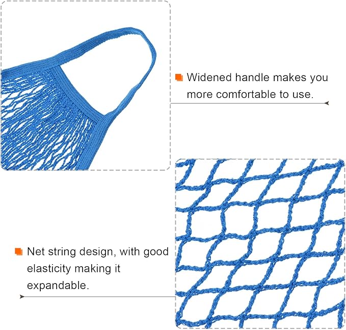 MECCANIXITY Cotton Mesh Bag Reusable Washable Mesh Net String Grocery Bags Organizer for Fruits Vegetables Shopping