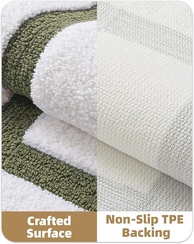 Color&Geometry Bathroom Rugs, Water Absorbent and Quick Dry Microfiber Bath Rugs-24"x43", Non-Slip, Machine Washable, Extra Soft Plush Bath Mats for Bathroom, Laundry Room, Shower and Tub