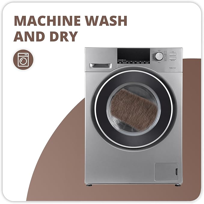 Bosap Bathroom Rugs Set 2 Pieces,Thin Bathroom Mats,Toilet Rugs,Quick Dry,Non-Slip,Machine Washable,Low Pile,Absorbent Bath Mats,Shower,Sink,Home Decor Accessories.Brown,1'5"x2'3"+1'8"x2" U Shape