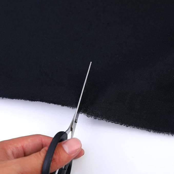 Cotton Fabric Natural Cotton Poplin Fabric by The Yard 100% Cotton, 59 Inches Wide Soft Embroidery Fabric Material for Quilting, Sewing, Crafts, Binding, Backing and Lining (Black, 3 Yard)