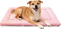 Fogkiss Dog Bed Mat, Reversible Dog Crate Pad - Washable Kennel Mat with Soft Support Foam, Flat Kennel Pad for Dogs & Cats, Double Pet Bed Perfect for Cage (Pink, 30" L x 20" W x 1.5" Th)