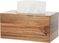 Reviaras Wooden Tissue Box Cover, Tissue Box Holder with Slide-Out Bottom, (Acacia) (Acacia-Rectangle)