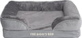 The Dog's Bed Replacement Outer Cover for The Dog's Bed Orthopedic with Sides, Washable Fabric, Medium Silver Grey Flannel, Veterinary Approved