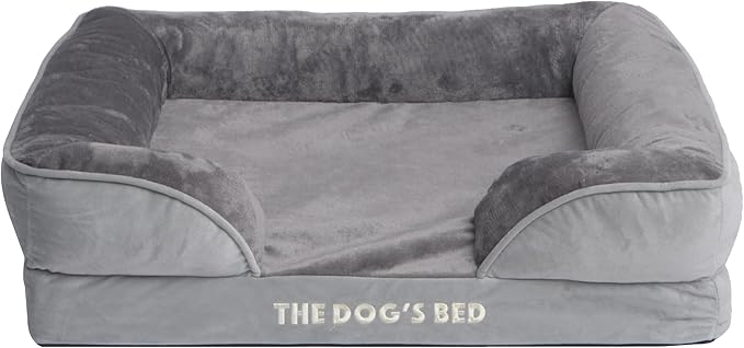 The Dog's Bed Replacement Outer Cover for The Dog's Bed Orthopedic with Sides, Washable Fabric, Medium Silver Grey Flannel, Veterinary Approved