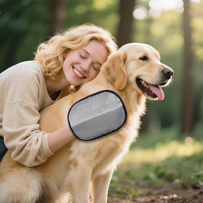 Electrostatic Pet Hair Removal Gloves, Electrostatic Pet Hair Remover Gloves, Washable & Reusable Dog Cat Hairs Gloves Mitts for Grooming Shedding Cleaning Furniture Carpet Clothes Bed Couch Seat