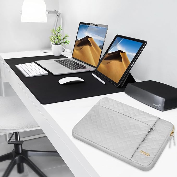 Lacdo Laptop Sleeve Case for 15 inch New MacBook Air M4 A3241 2025, M3 A3114, M2 A2941 2024-2023, 15 inch MacBook Pro A1990 A1707, Dell XPS 15 Plus Computer Bag with Accessory Pocket, Space Gray