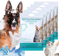 Dog Shampoo Mitts Pet Bath Wipes, Pet Cleaning Deodorizing Glove Wipes for Dogs & Cats,Fragrance-Free, Gentle Grooming Mittens for Sensitive Skin (5Pcs)