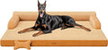 CWAWZ XXL Orthopedic Dog Bed, Big Dog Bed for Large Dogs, Dual-Sided Pet Cooling Beds with Memory Foam Washable Cover Nonslip Bottom, Waterproof Pet Couch with Bolsters, Brown