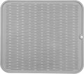 Silicone Dish Drying Mat for Multiple Usage,Easy clean,Eco-friendly,Heat-resistant Silicone Mat for Kitchen Counter or Sink,Refrigerator or Drawer Liner Grey 2XL 24 inches x 18 inches
