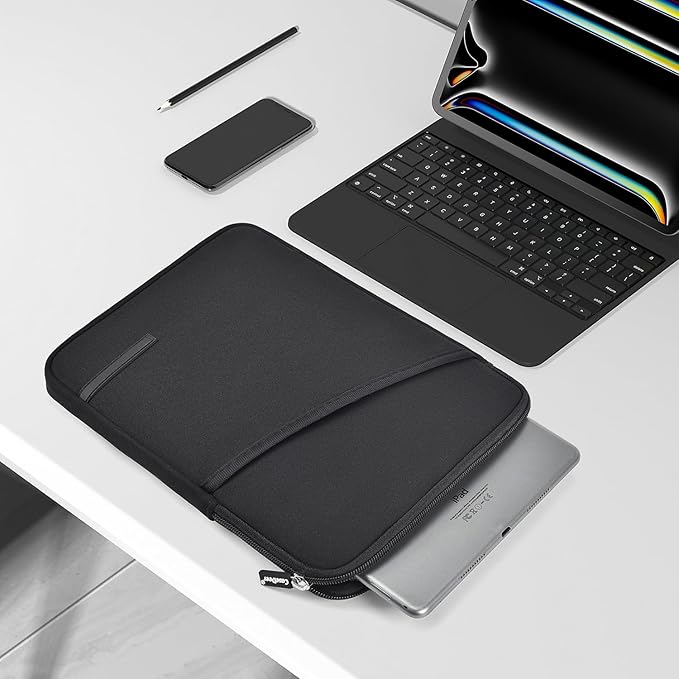 9-11 Inch Tablet Sleeve for 11 inch iPad Pro M5 M4 & Air M2 M3 2025, iPad A16 11th, 10.9 Air 5/4th, Galaxy Tab A9+/ S9 S8 Bag,Black