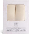 Sweet Acorn Muslin Swaddle Blanket – Soft Cotton Muslin Baby Blanket for Newborns, Infants, and Toddlers, All-Season Comfort Baby Essential - White