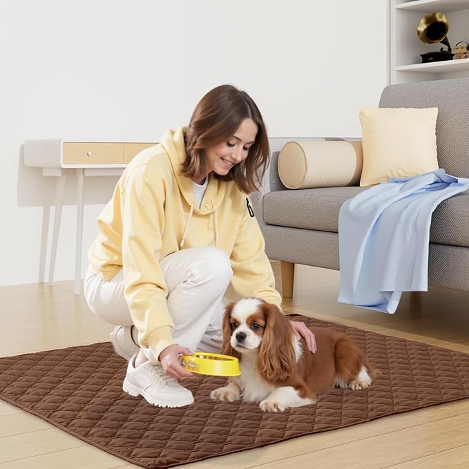 Smiry Waterproof Dog Bed Cover Blanket, Soft Reversible Pet Blanket, Washable Leakproof Cats Dogs Couch Cover for Sofa, Couch, Furniture, Plaid (30x70 Inch, Brown/Chocolate)
