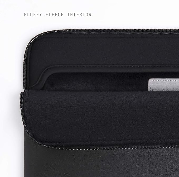 Comfyable Slim Protective Laptop Sleeve Compatible with 13/13.3/14 Inch MacBook Air & MacBook Pro, Mac Travel Case, Laptop Pouch, Slim PU Leather Cover M5/M4/M3/M2/M1 2025-2021, Black