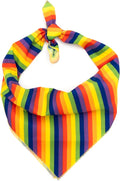 THE WORTHY DOG Classic Tie-Ai Dog Bandana – Soft Cotton Flannel Square Pet Bandana, Rain Pattern, Multicolored, Large
