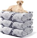 Gowyeg Soft Dog Blankets for Large Dogs & Cat Flannel Blanket Washable, 1 Pack 3 Premium Pet Mat Throw Cover for Kennel Crate Bed, Cute Paw Pattern,Gifts Puppy Essentials,41x31 inch,Grey