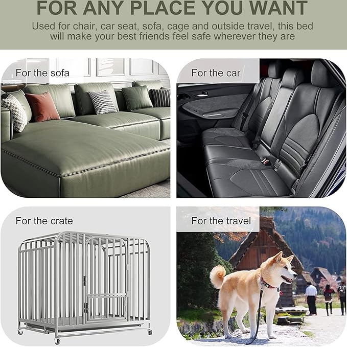 Necesitar 30 Inch Dog Crate Bed for Medium Dogs Washable Soft and Fluffy Kennel Pad fit Cages with Anti-Slip Pet Pillow Cushion Sleeping Up to 40 lbs Pets,30x19 Grey