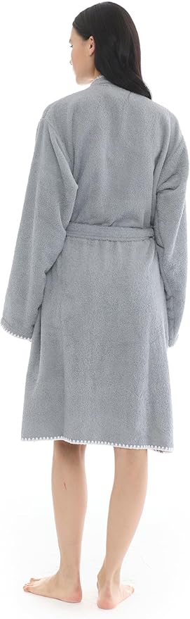 Seritaine Robes for Women, 100% Turkish Cotton Womens Robe, Luxury, Terry Cloth Long Spa Bathrobe