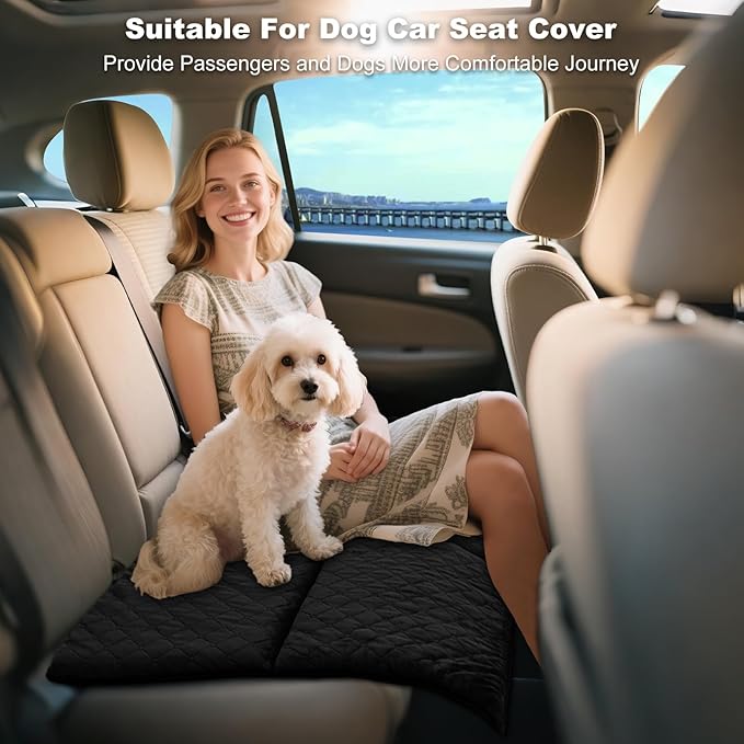 XUYEDOGLSH Car Backseat Dog Mat, Comfortable Non-Slip Cushion Suitable for Travel Dog Bed and Pet Home Sofa Blanket, Custom Mat for Car Backseat Extender and Seat Cover (Black 51.2 x 23.6in)