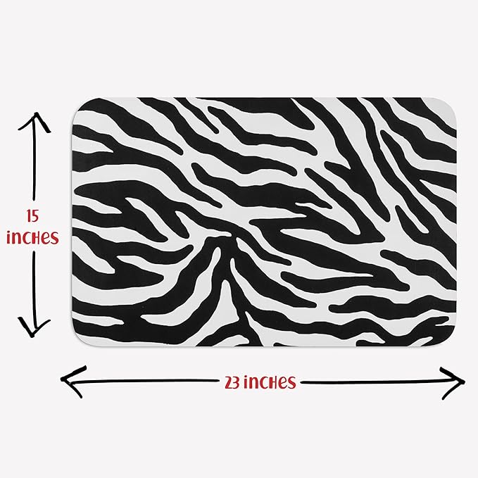 DogBuddy Waterproof Pet Mat - Ultra Absorbent, Nonslip for Dog Food and Water, Machine Washable (Large, Zebra)