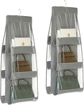 ST-BEST-P Handbag Storage Hanging Purse Organizer Bedroom Organization Dust-Proof Holder Bag for Wardrobe Closet (Grey-2Pack)