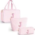 Fystdtote Birthday Gift for Girls Toiletry Bag Makeup Bag Cosmetic Bag Teacher Gifts for 3 4 5 6 7 8 9 10 11 12 13 Year Old Girls - Pink J