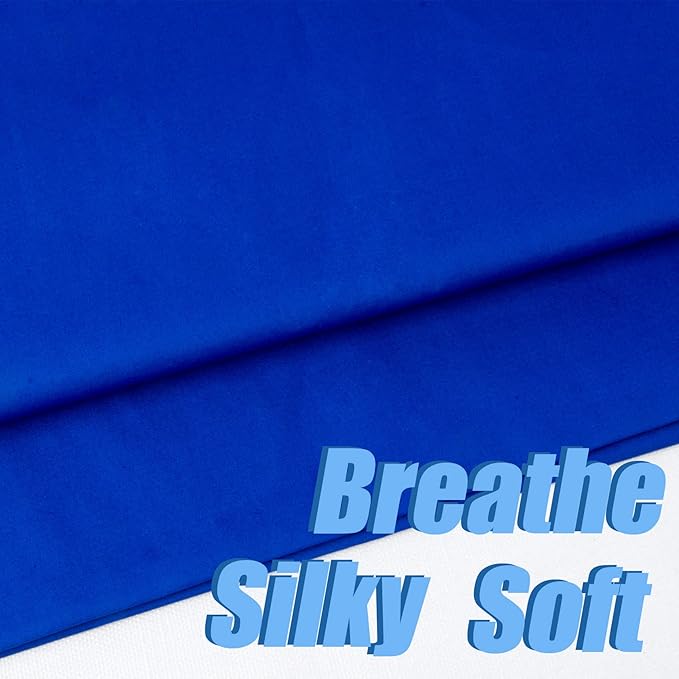 5 Yard Blue Cotton Fabric,Natural Cotton Poplin Fabric by The Yard, 59 Inches Wide 100% Cotton Fabric,Soft Embroidery Muslin Quilting Material for Sewing Material Apparel Cloth