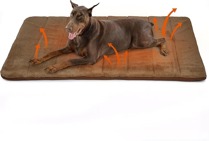ZAKAPAWS Dog Crate Pad for XX Large Dog - 47x29 Memory Foam Dog Bed, Washable & Anti-Slip Dog Bed Mat, Ultra Soft Kennel Pad for Dogs Cozy Sleeping Mat, Khaki