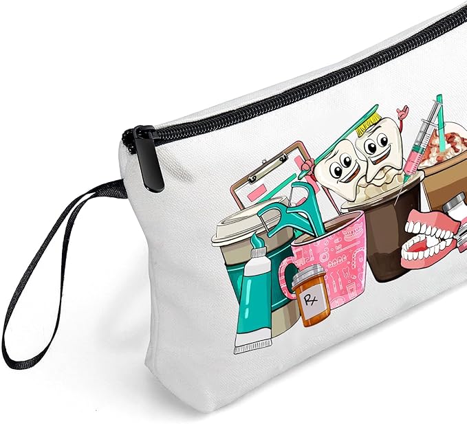 ARIOSEY Dental Hygienist Medical Assistant Birthday Gifts for Women Her Girls Gifts Dental Assistant Accessories Travel Cosmetic Bag