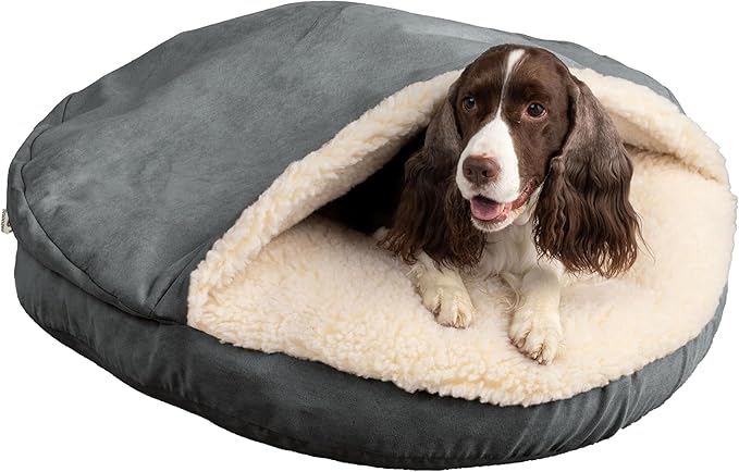 Snoozer Luxury Microsuede Cozy Cave Pet Bed, Small, Anthracite