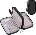 DDgro Cables Organizer Travel Pouch for Men Women to Organize and Storage Tech Accessories Electronics Cords (Black, PU-M)