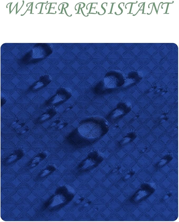 ggaimwf 36x72 Inch Solid Color Shower Curtain for Bathroom Waffle Bath Water Resistant Fabric Curtains Navy Blue Modern Thick Shower Stall Curtain with Metal Hooks