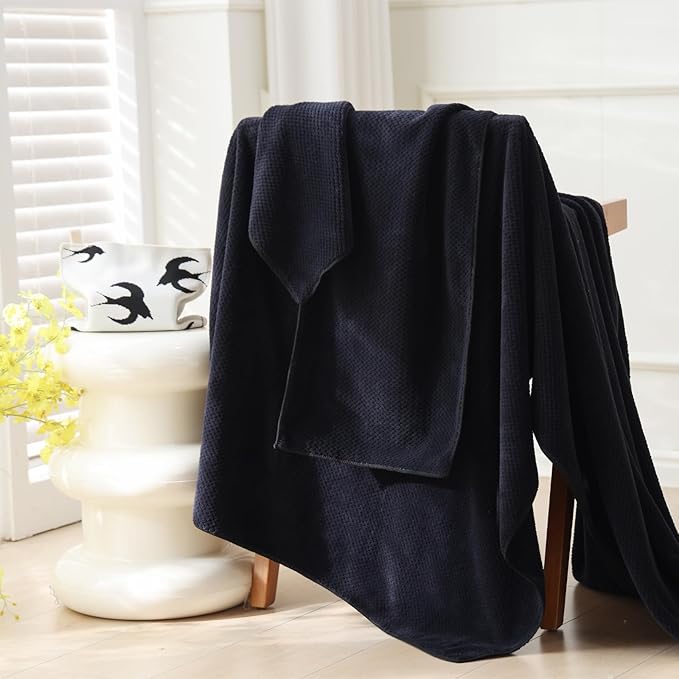 Akzpe 40x80 Inches Bath Sheets Towels for Adults Oversized Bath Towels Extra Large Luxury Super Soft Absorbent Quick Dry Microfiber (Black,6PCS)