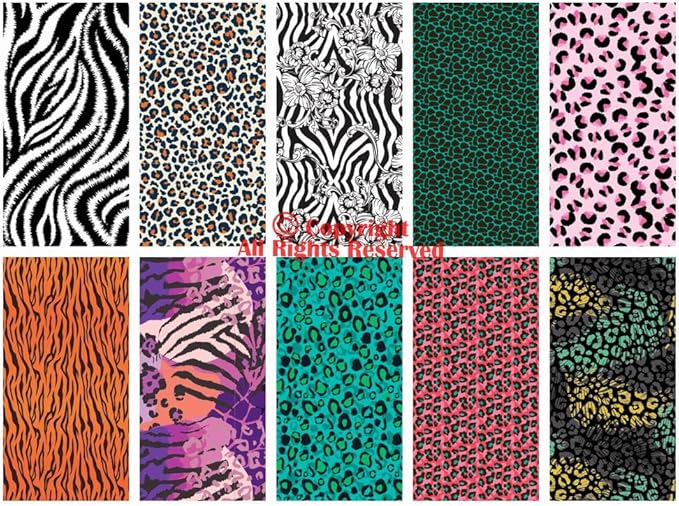 Craftido -25 Options- 100% Cotton Quilting Fabric Bundles 10pcs Fat Quarters 18”x21”-Medium Weight 5.2 oz- Soft Cotton for Quilting, Sewing Project, Patchwork, DIY Crafts – Fancy Animal