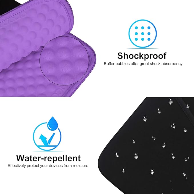 Lacdo Tablet Sleeve Case for 11 inch iPad A16 / 11 inchs iPad Pro M5 M4 / 11" iPad Air M3 M2 / 10.9" iPad / 10.2" iPad / 10.9" ipad Air / 11 Inch Samsung Galaxy Tab A9+ Bag, Fit Magic Keyboard, Purple