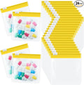 Handepo 24 Pieces Pill Pouch Bags Zippered Set Reusable Translucent Medicine Organizer Sealing Travel Plastic Bags with Slide Lock for Storage(Bright Yellow)