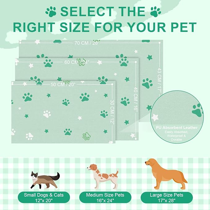 Pet Feeding Mat 12"x20"- Absorbent Dog Mat, Small Pet Food Mat, Rubber Pet Food Mat, Pet Food Mats for Floor Waterproof, Dog Water Matt for Sloppy Drinker, Cat Food Bowl Mat, Green