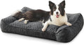 JOEJOY XL Orthopedic Dog Beds Large Sized Dog, Extra Thick Supportive Big Dogs Couch Bed with Sides, Ultra Soft Pet Bed Sofa for Large Dogs, Grey, 38''x28''