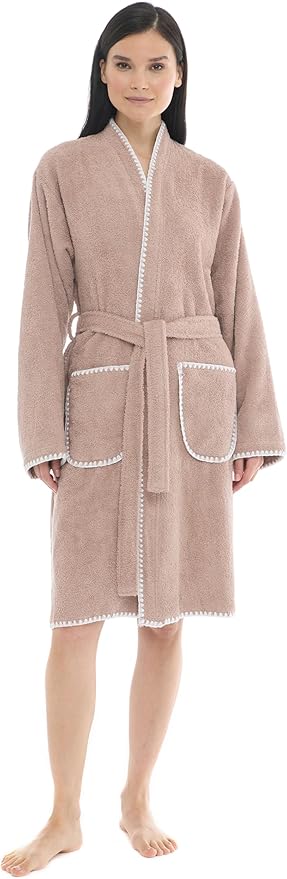 Seritaine Robes for Women, 100% Turkish Cotton Womens Robe, Luxury, Terry Cloth Long Spa Bathrobe
