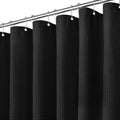 Inhousolu Fabric Shower Curtain Waffle Weave, 230 GSM Heavy Duty, Weighted Hem, 14 Metal Hooks, Water Repellent, Machine Washable, Hotel Spa Luxury Bath Curtain Set, 72 x 84 Inch, Black
