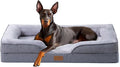 OUPEIWAWA Extra Large Dog Bed Orthopedic with Bolster Sides Removable Egg-Crate Foam Waterproof Liner Pet Bed Sofa Couch with Removable Washable Cover Non-Slip Bottom, Gray1