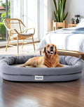 bilypaws Orthopedic Dog Bed for Large Dogs, Pet Sofa Bed with Egg Crate Foam, 4-Sided Bolster, Removable Washable Cover & Anti-Slip Bottom, XX-Large Gray