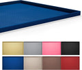 Hubulk Dog Feeding Mat,100% Waterproof Food Grade Silicone Pet Food and Water Bowl Placemat,Dishwasher, High Raised Edge to Prevent Spills,Nonslip Tray to Stop Messes on Floor (24"x16"x0.5", Navy)