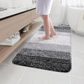 Arotive Microfiber Bathroom Rugs, Shaggy Soft and Absorbent Bath Rug, Non-Slip, Thick Plush Machine Washable Dry Bath Mats for Bathroom, Tub and Shower, 40x32, Black, Rectangular